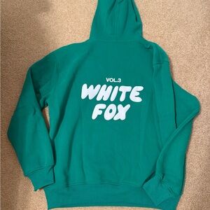 White Fox Green Hoodie S/M oversized